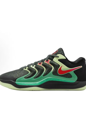 NIKE/耐克 男子KD17 EP 防滑耐磨低帮篮球鞋 黑绿色 FJ9488-002