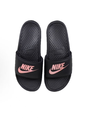 NIKE/耐克 JDI 厚底外穿防滑拖鞋 女款黑玫瑰金色 343881-007