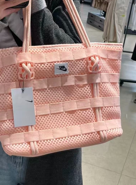 Nike/耐克 大容量 涤纶托特包 粉色购物单肩手提包 CU2607-664