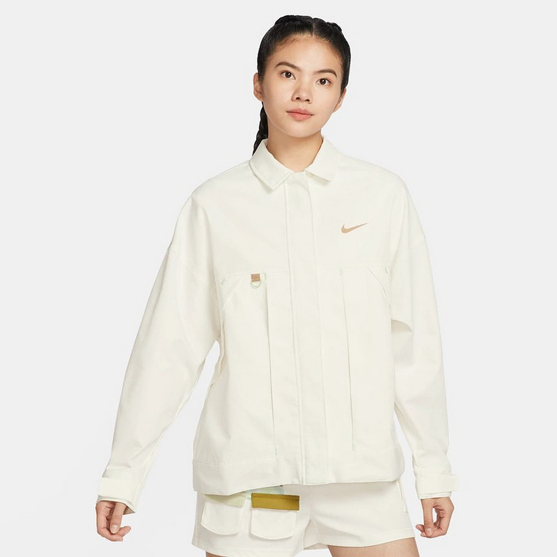 耐克/NIKE女子运动宽松休闲防风印花翻领梭织夹克外套HF6179-133
