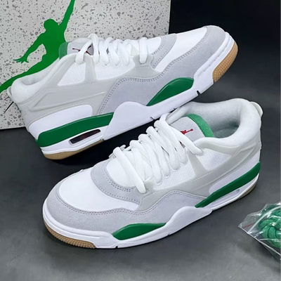 NIKE/耐克 AIR Jordan 4 RM 白绿 低帮复古休闲板鞋 FQ7939-103