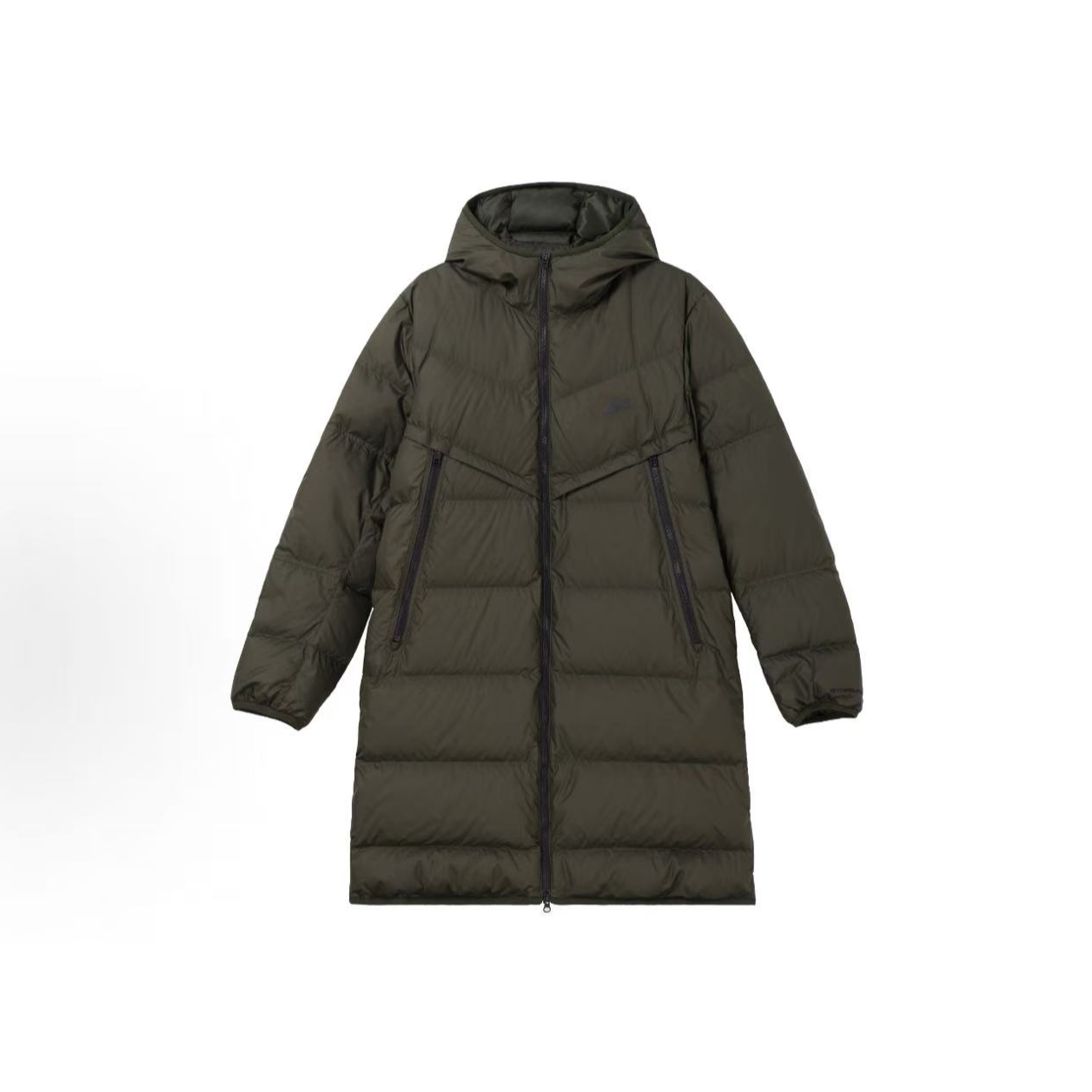 NIKE耐克男款纯色logo印花连帽冬季户外保暖长款羽绒服DV1134-355