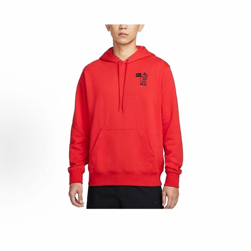 NIKE耐克 Club FW24字母时尚连帽卫衣 男款红色 HQ8595-657