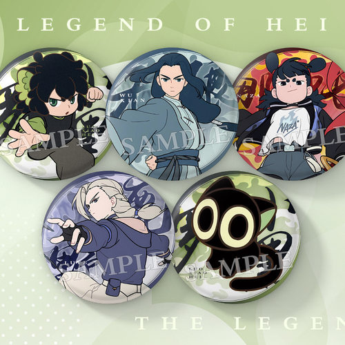 罗小黑战记周边吧唧小猫无限鹿野罗小黑75mm白瓷底徽章胸针谷子