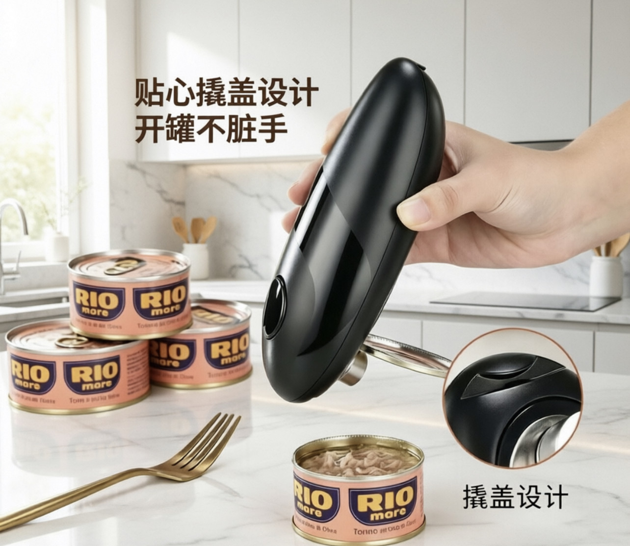 电动不伤手开罐器家用开罐头神器简易罐头刀开瓶工具开盖起子商用