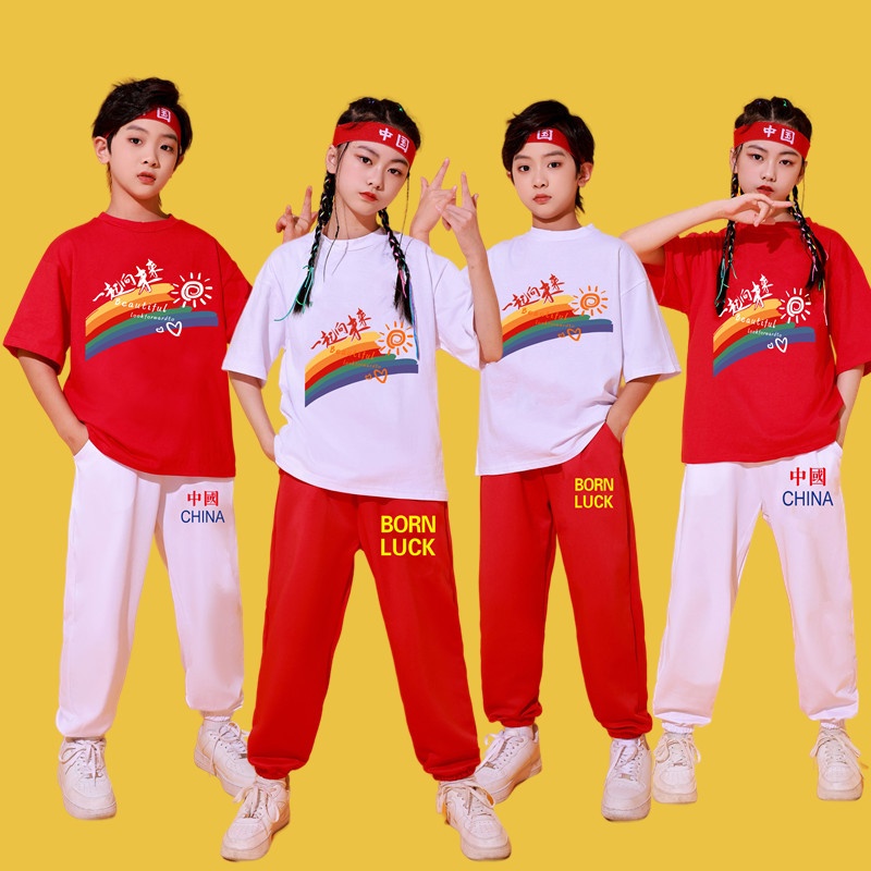 儿童啦啦队演出服幼儿园街舞潮服小学生运动会开幕式啦啦操表演
