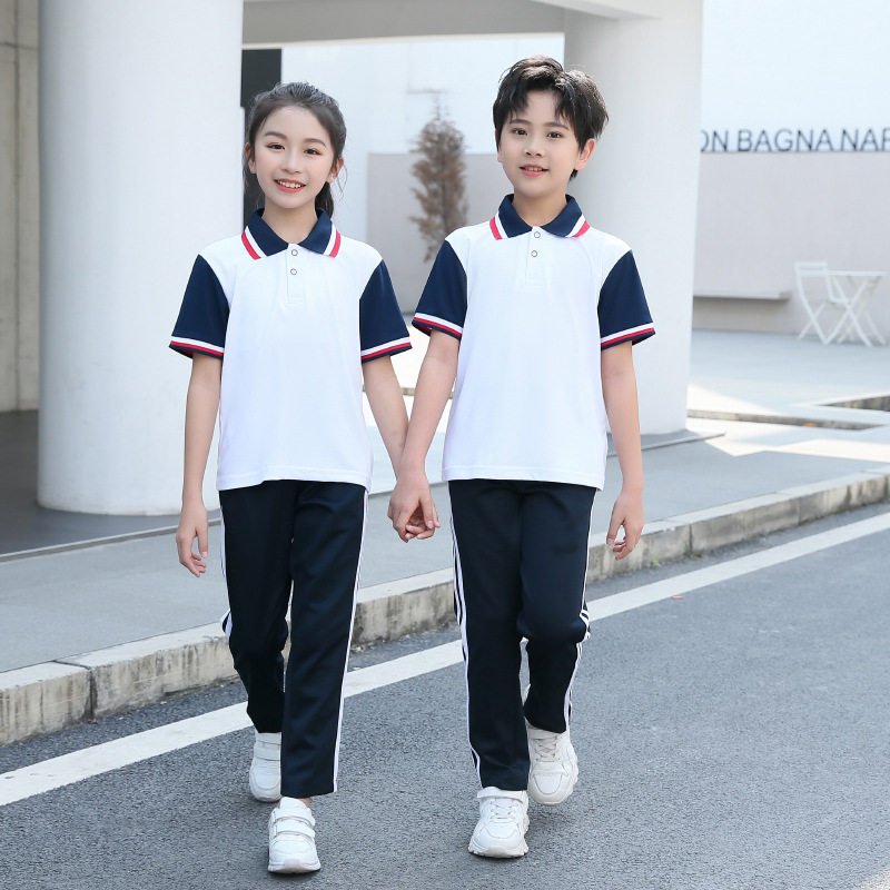 校服夏季初中学生短袖套装高中生班服男女款大学班服T恤运动服