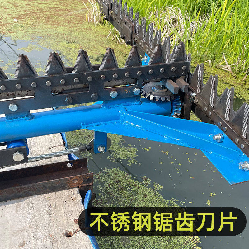 割草机48v电动水下虾塘蟹塘池塘水塘水草收割双刀电动水下割草机