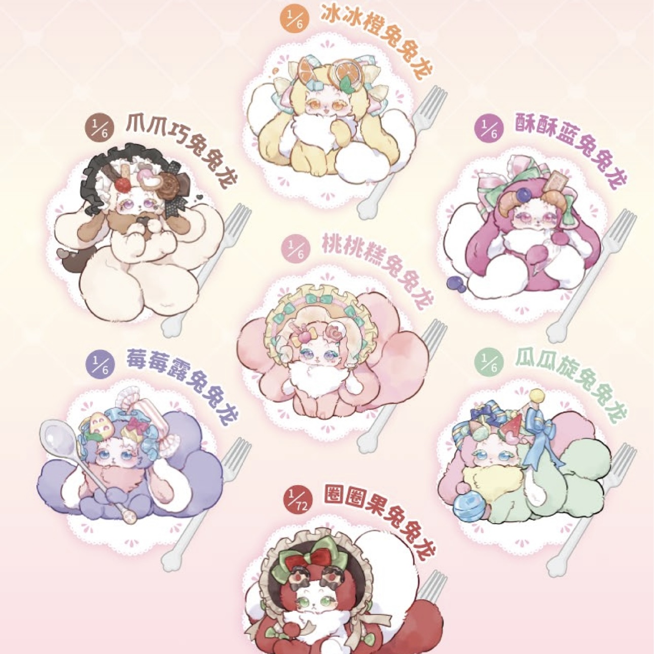 兔兔龙幻想生物蜜糖甜星记盲盒潮