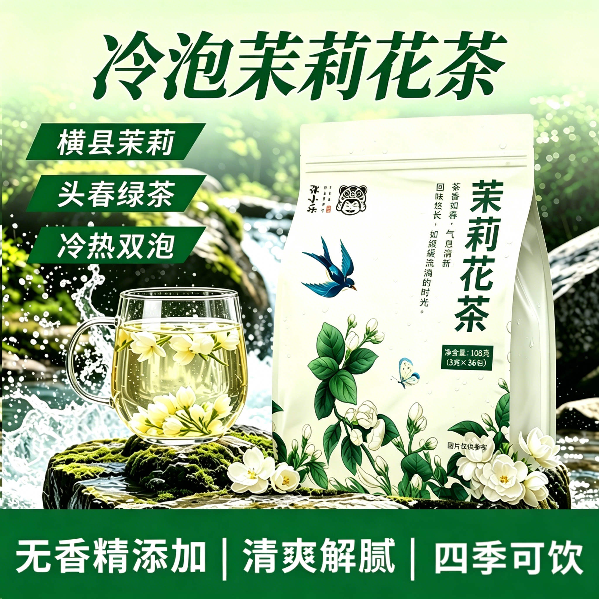 2026茉莉花茶包冷泡茶夏天浓香型绿茶独立小包装旗舰店新茶叶花茶