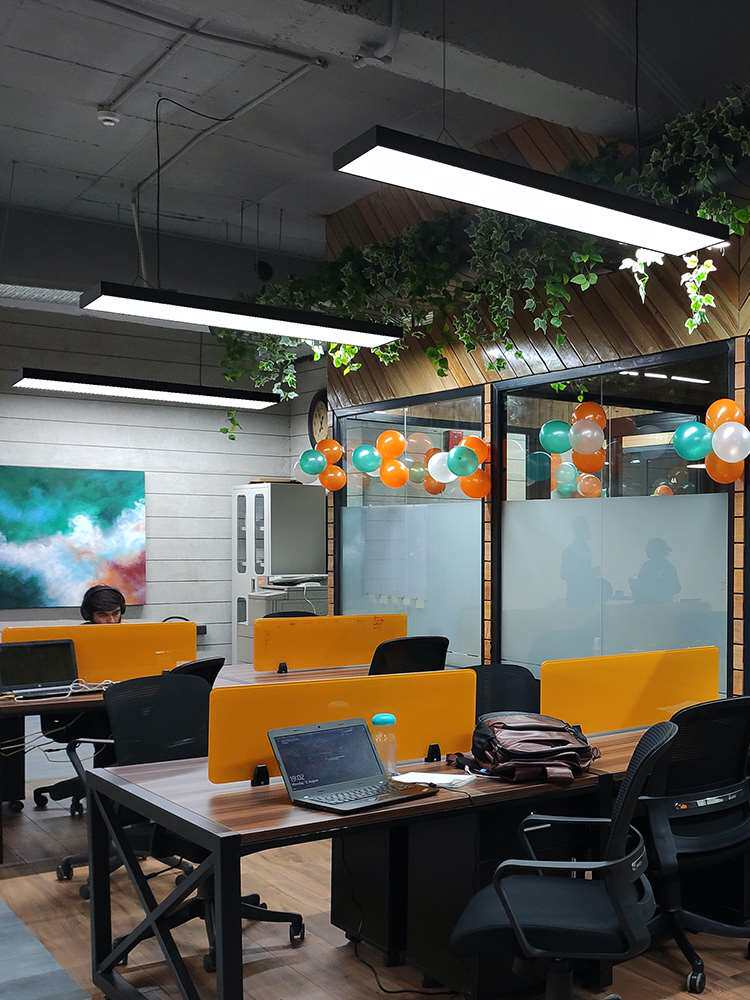 朗橘 办公室吊灯条形灯led工业风吊线长条灯写字楼超亮方通灯具