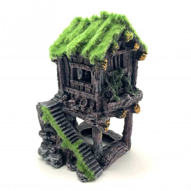 diy缸假山造景树屋水族箱装饰假水草树房子创意木屋摆件躲避屋洞