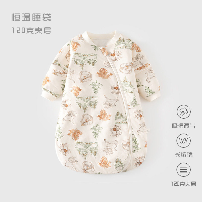 婴儿恒温睡袋春秋夹棉宝