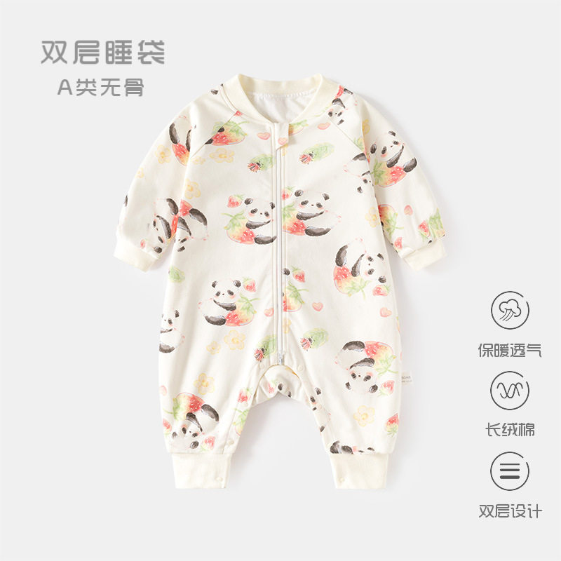 婴儿双层睡袋春秋宝宝分