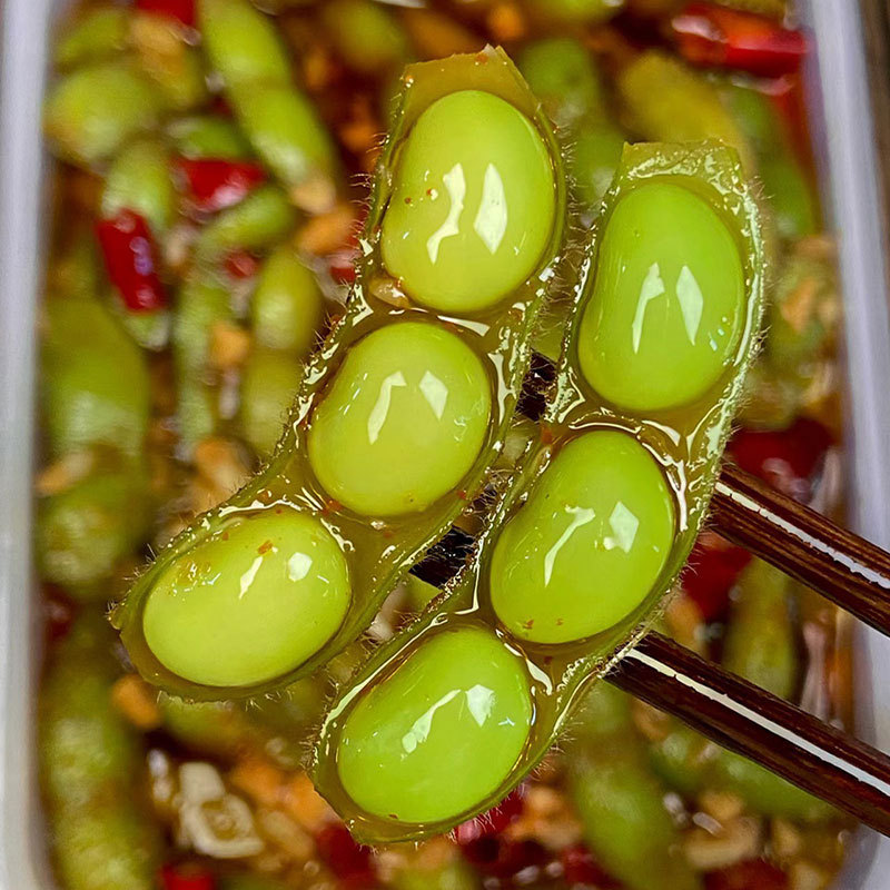 开味毛豆2斤装即食商用湖南麻辣大包小吃卤味蒜香餐饮地摊