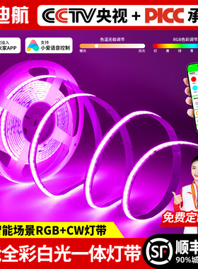 RGBCW全彩COB灯带已接入米家智能无极调光调色电竞房氛围LED幻彩