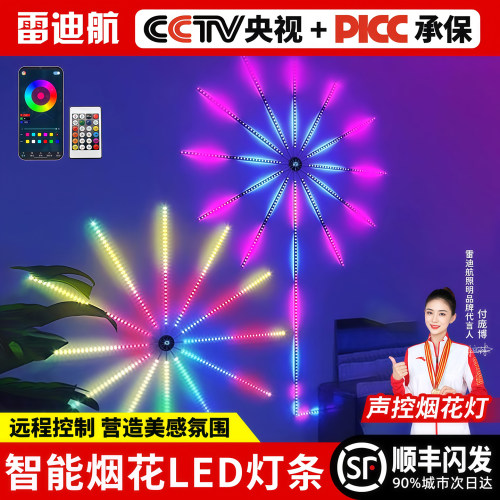 led幻彩烟花灯5v炫彩灯带USB流水