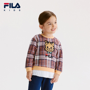 FILA KIDSx原田治联名系列斐乐儿童卫衣2024冬新款女小童套头卫衣