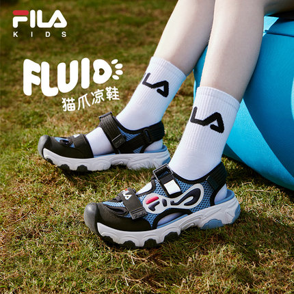 FILA斐乐魔术贴童鞋夏季款中大童男女童猫爪鞋儿童凉鞋休闲鞋
