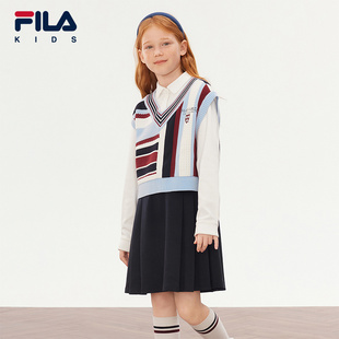 FILA X HARVARD哈佛联名童装连衣裙2025年秋季新款女中大童两件套