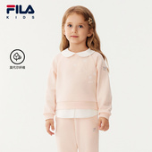 女童小童宽松休闲娃娃领套头衫 FILA斐乐儿童童装 卫衣2025年秋新款