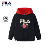 FILA 男女小童加绒连帽上衣 新款 斐乐童装 儿童卫衣2025冬季