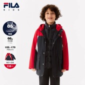 男女童羽绒服2024冬款 FILA 斐乐童装 儿童休闲保暖三合一外套上衣