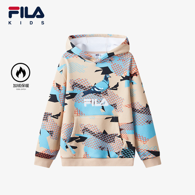 FILA斐乐加绒保暖连帽卫衣