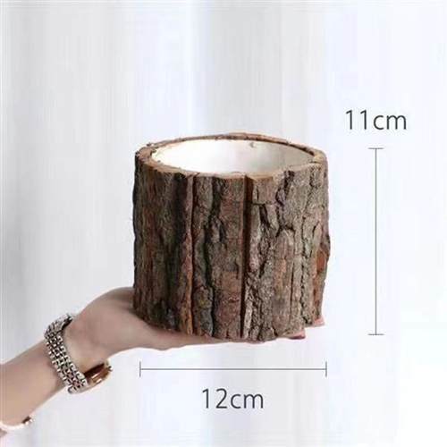 木制教师节圣诞节创意树皮桶