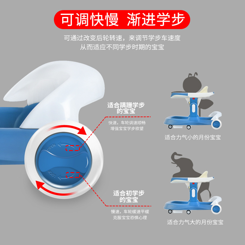 婴儿学步车防o型腿防侧翻多功能幼儿助步可坐手推车U型宝宝学步车