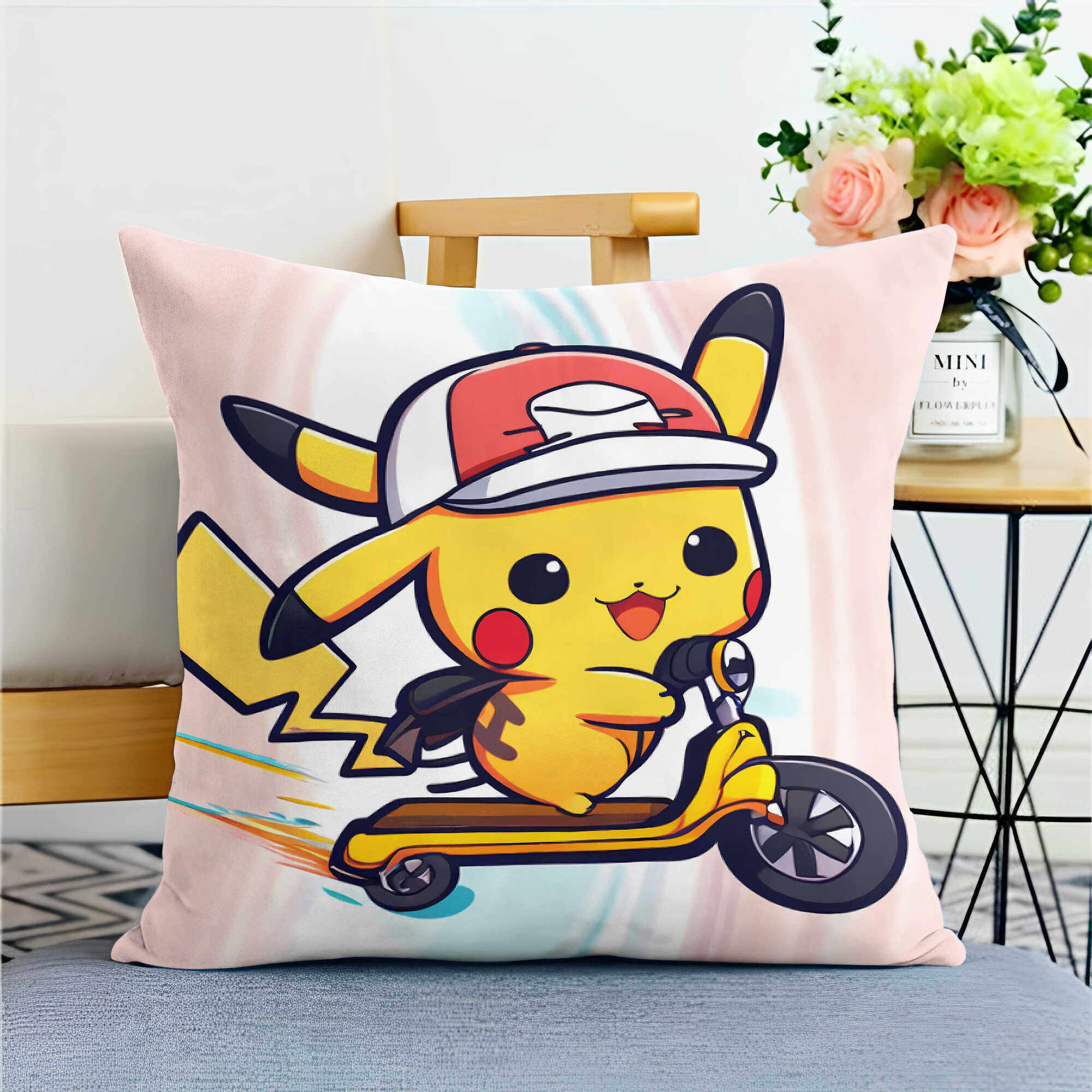 神奇宝贝皮卡丘抱枕精灵宝可梦枕头照片LOGO定制靠枕靠垫生日礼物