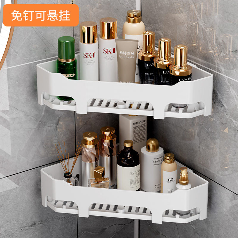 免打孔浴室三角置物架壁挂式收纳卫生间轻松安装不伤墙壁整理架子
