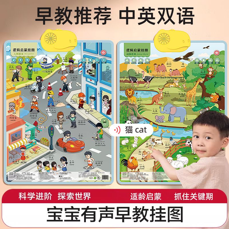 一年级汉语拼音字母表墙贴拼读训练有声挂图