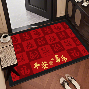 高质量鎏金红色新款 门垫入户门地垫门口进门脚踏垫玄关耐磨红地毯