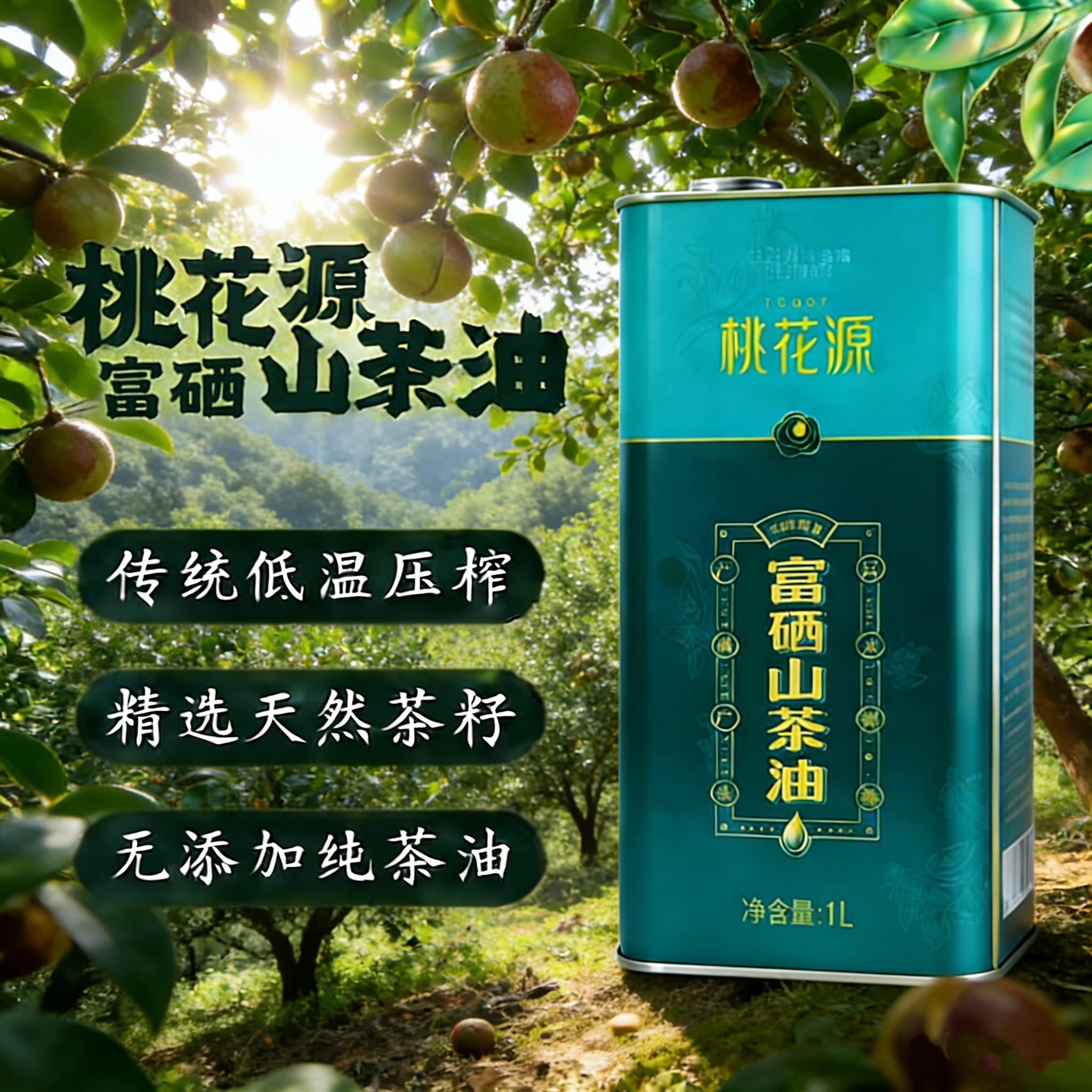 【湖南好茶油】桃花源富硒山茶油1L马口铁 纯茶油 顺丰包邮,粮油调味/速食/干货/烘焙,山茶油,淘宝优惠券,粉丝福利购,淘宝优惠卷
