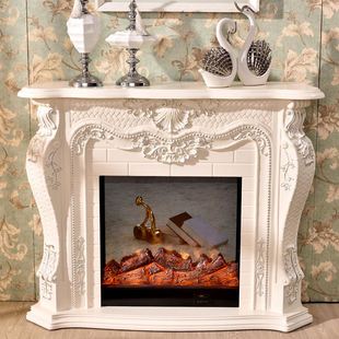 欧式 饰柜仿真火取暖壁炉芯美式 实木1.5米壁炉架电视柜 雕花壁炉装