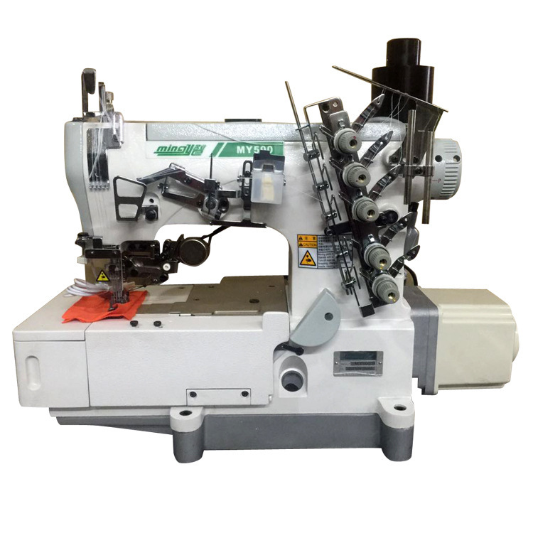 长期供应直驱500D三针五线绷缝机 电脑坎车 法兰绒包边机