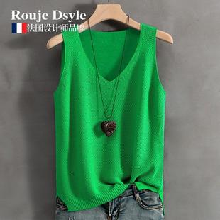 薄上衣 打底衫 法国Rouje Dsyle外穿针织吊带小背心女内搭宽松大码