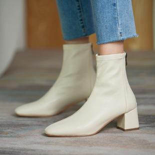 靴简约切尔西短靴 百搭秀气时装 秋冬隐形内增高9CM 英伦覆古休闲