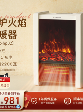 洛宾汉取暖器仿真炭火焰电壁炉语音暖风机速热家用节能电暖气hp02