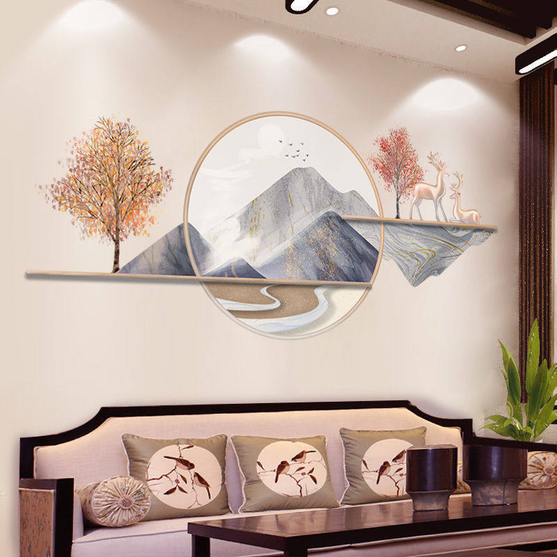 贴画风墙纸自粘贴墙画电视背景墙面贴画贴纸壁纸卧室客厅装饰壁画