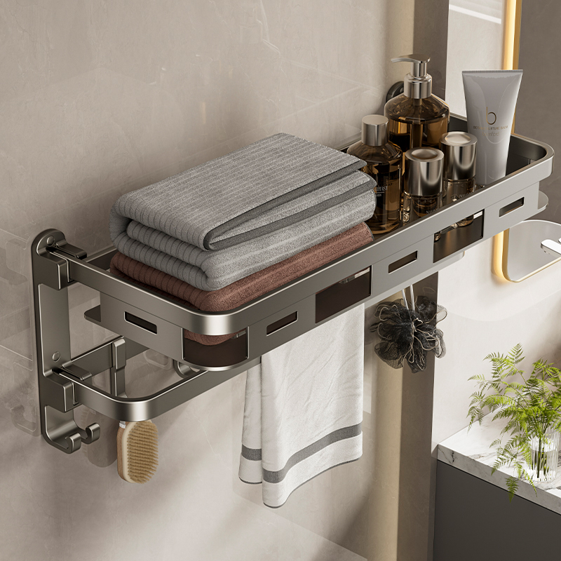 浴巾架卫生间壁挂枪灰毛巾架