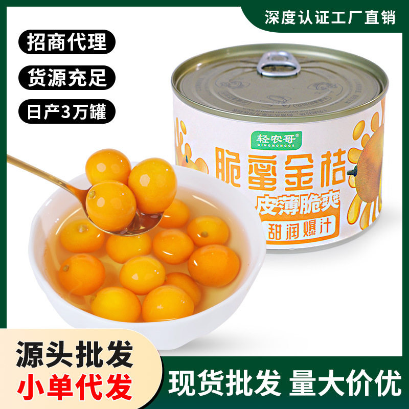 金桔罐头整颗金桔商用罐装酒店菜品爽口奶茶店金桔柠檬甜品店水果