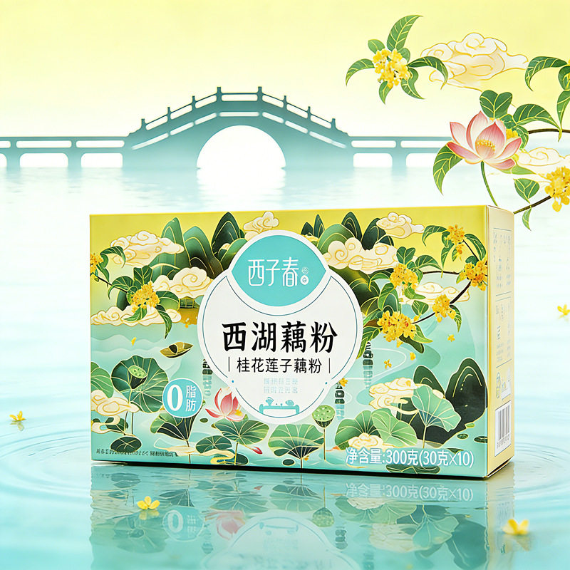 西湖纯莲藕粉正宗杭州特产手工古法连藕粉早晚冲饮代餐