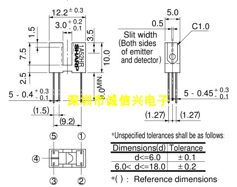 A52光电传感器5脚槽型光耦开关夏普原装现货GP1A52HR深圳实体店