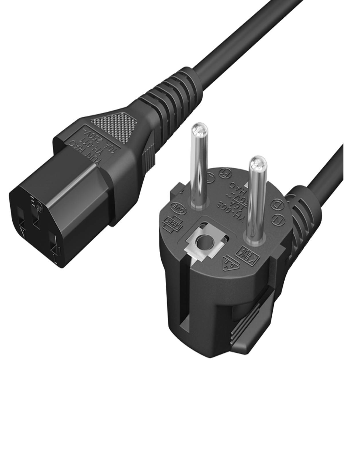 1.8米欧标电源线3*0.75MM欧式电源线品字尾 3三孔欧规插头电源线