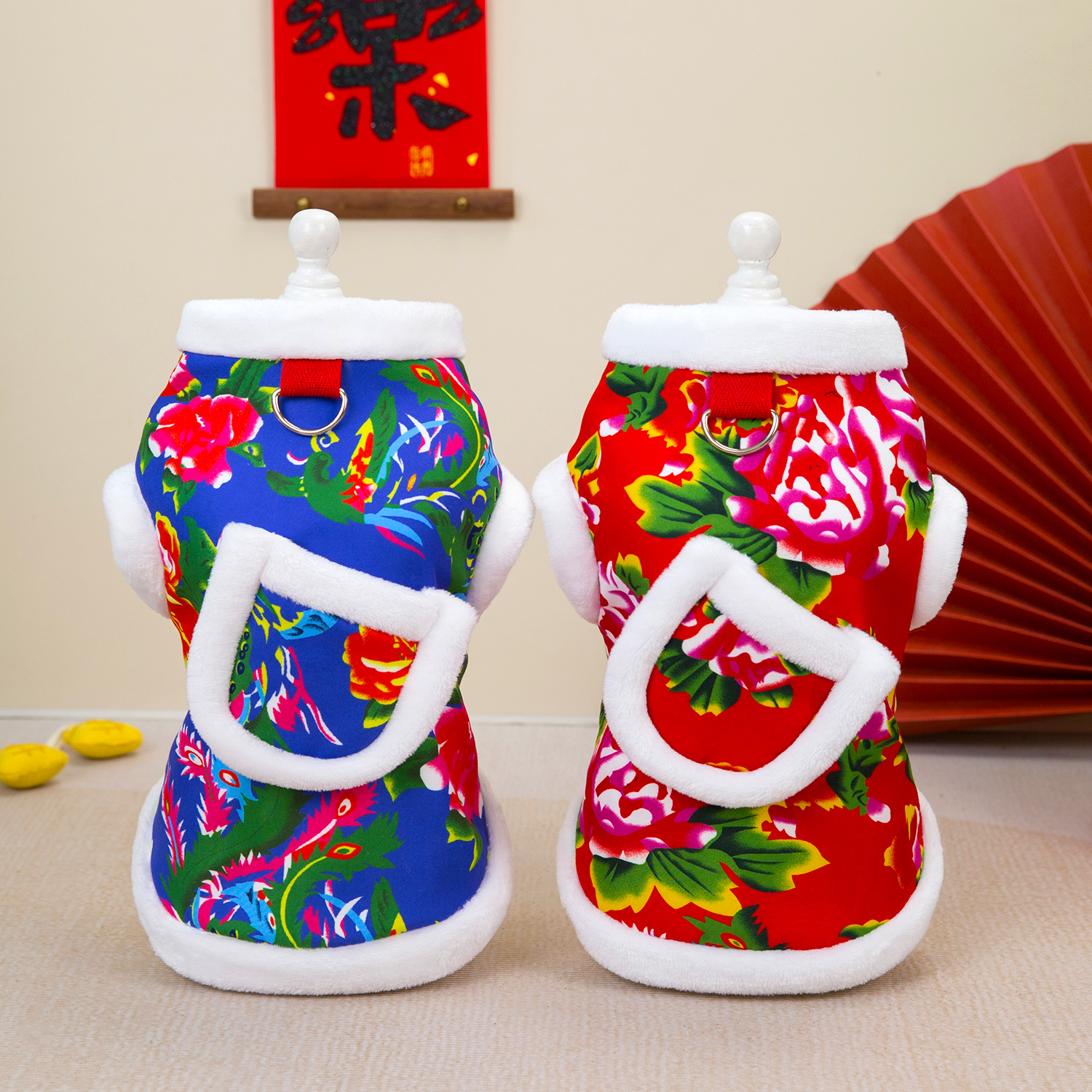 新年喜庆秋冬装小型犬宠物猫咪