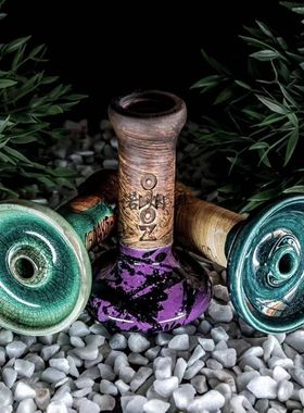 阿拉伯水烟Oblako陶瓷烟锅 俄罗斯大号双色烟碗 可配烟膏阿尔法赫