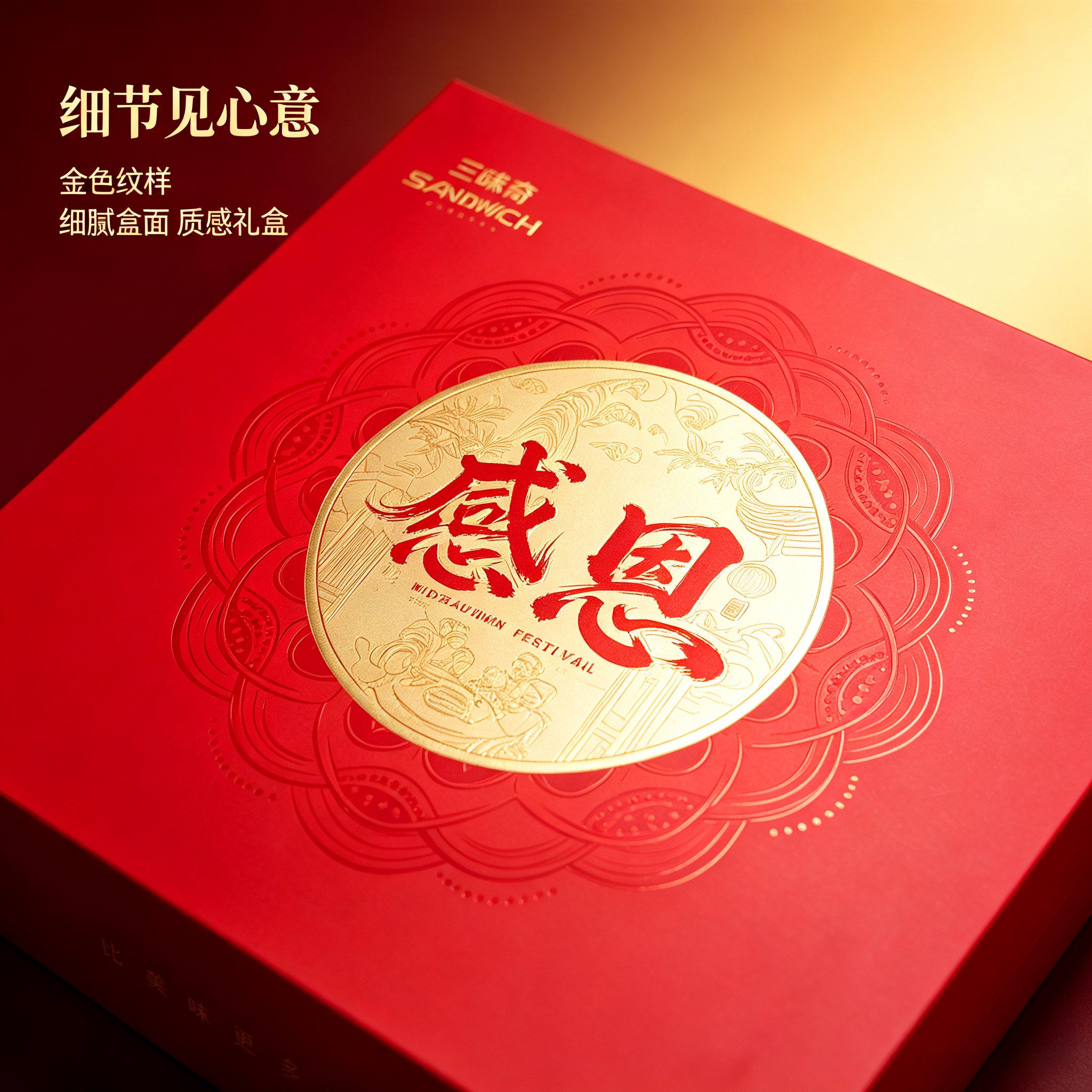 三味奇感恩中秋月饼礼盒装蛋黄莲蓉中式糕点中秋高端企业团购礼品