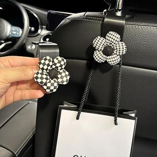 饰用品 汽挂钩车载座椅后排车靠背多功能棋盘质格气挂车勾用收纳装